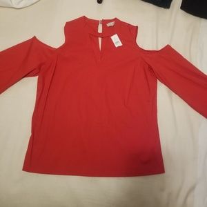 LOFT - Cold shoulder red top